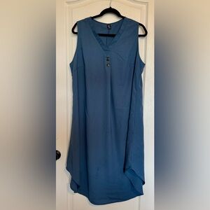 SHEIN Slate Blue Sleeveless Midi  Dress with V-Neck